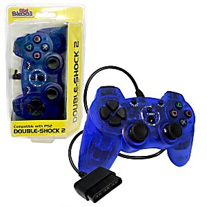 PS2 New CLEAR BLUE Wired Controller