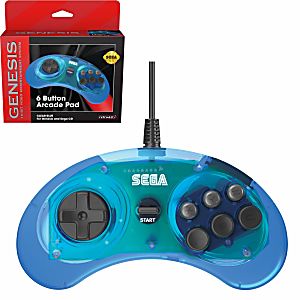 Sega Genesis Licensed Blue 6-Button Controller