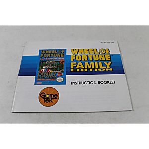 Manual - Wheel Of Fortune Family Edition - Nes Nintendo