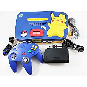 Nintendo 64 N64 Pokemon System w/ Ram Expander Cover & Blue Controller